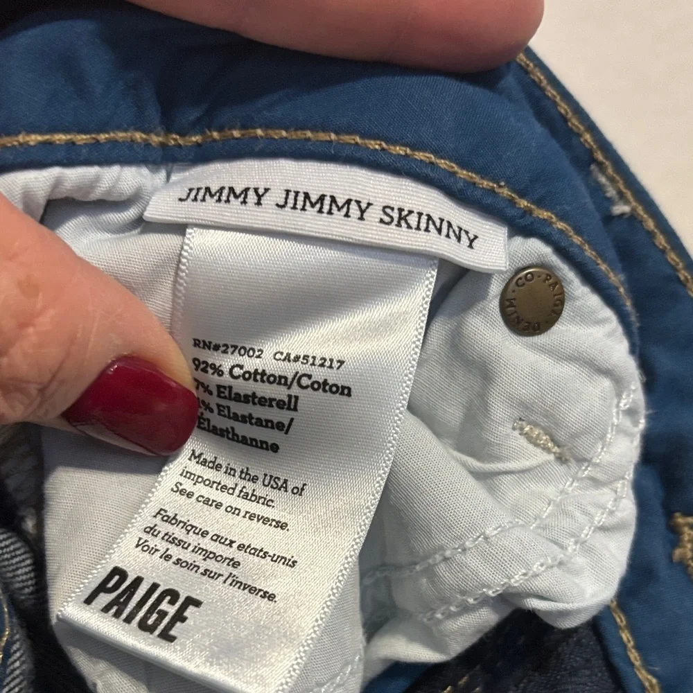 PAIGE Women's low-rise Dark Blue Jimmy Jimmy Skinny Jeans - Picture 3 of 6